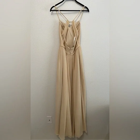 Women's Champagne Chiffon Formal Dress A0 Holiday Gala Bridesmaid Wedding  Guest